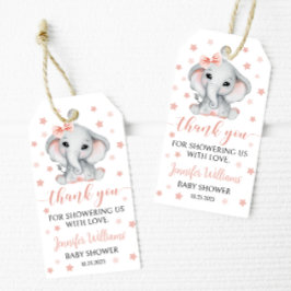 Para Presente Elefante rosa obrigado chá  você etiqueta