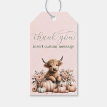 Elegante Blush Pink Highland obrigado sua etiqueta