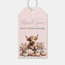 Para Presente Elegante Blush Pink Highland obrigado sua etiqueta