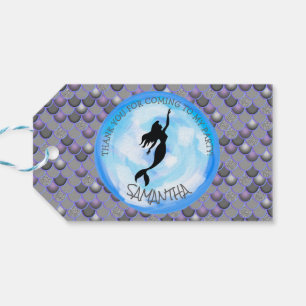 Para Presente Escalas de Cinzas do Mermaid Sea Obrigado Etiqueta