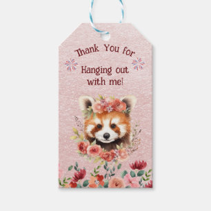 Para Presente Etiqueta Adorável do Bebê Vermelho Panda Bear