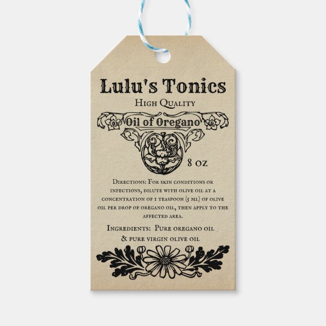 Para Presente Etiqueta Apothecary (Frente)