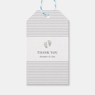 Para Presente Etiqueta chá de fraldas Obrigado | Faixa de Cinzas