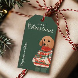 Para Presente Etiqueta Dachshund Dog Holiday Personalizada