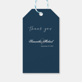 Para Presente Etiqueta de Agradecimento de Casamento Azul-Marinh
