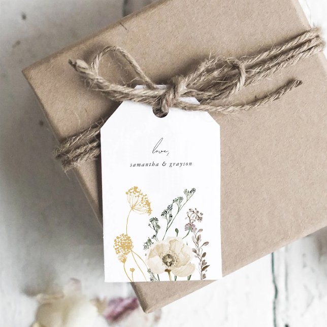 Para Presente Etiqueta de Agradecimento de Casamento Botânico (Criador carregado)