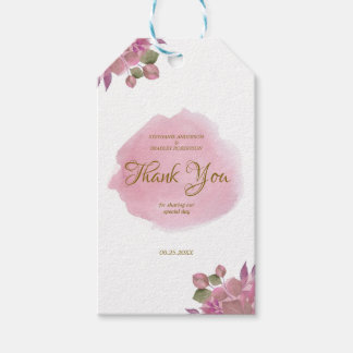 Para Presente Etiqueta de Agradecimento de Casamento Floral Rosa