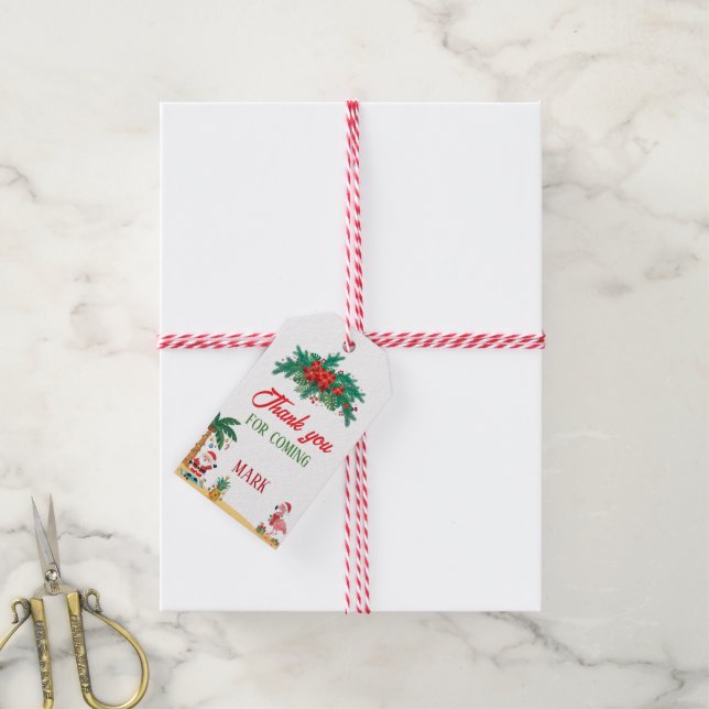 Para Presente Etiqueta de Agradecimento do Natal em Julho (Com cordão)