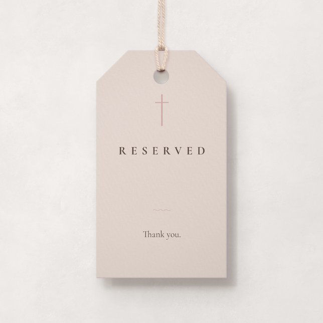 Para Presente Etiqueta de Assento Reservado Pequena Bancada da I (Grace | Blush - Small Reserved Seating Church Pew Tag, Front)