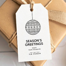 Para Presente Etiqueta de Boas Festas com Bola de Natal moderna
