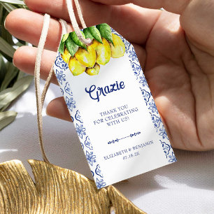Para Presente Etiqueta de casamento La Dolce Vita Limão Azul Med