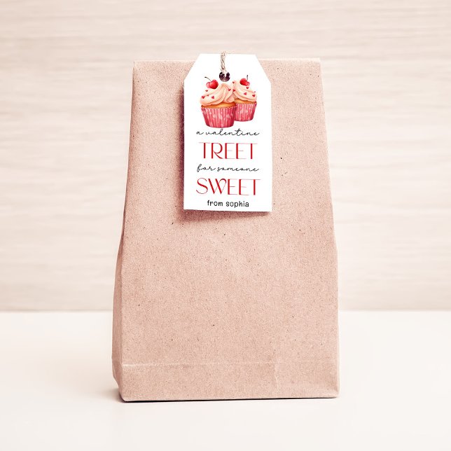 Para Presente Etiqueta de Cupcake namorados (Criador carregado)