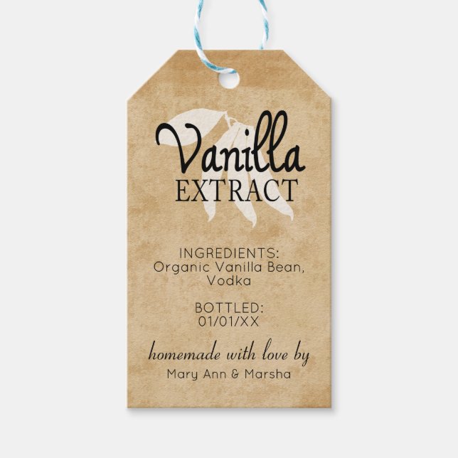 Para Presente Etiqueta de Extração de Vanilla Personalizada (Frente)