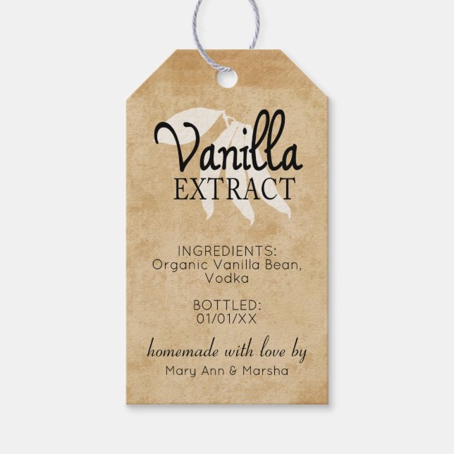 Para Presente Etiqueta de Extração de Vanilla Personalizada (Frente)