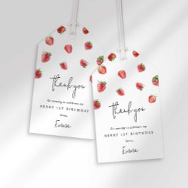 Para Presente Etiqueta de Favor de 1º Aniversário da Berry
