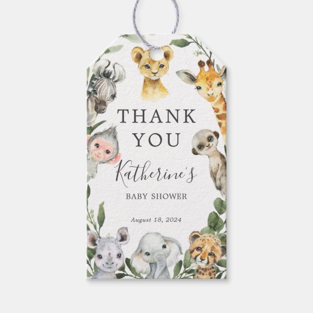 Para Presente Etiqueta de Favor de Animais Safari (Frente)