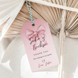 Para Presente Etiqueta de Favor de Aniversário Menina com Laço R