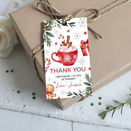 Para Presente Etiqueta de Favor de Aniversário Winter Cocoa