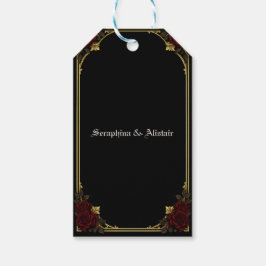 Para Presente Etiqueta de Favor de Casamento Elegante Dark Gothi