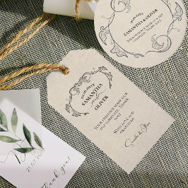Para Presente Etiqueta de Favor de Casamento Minimalista Vintage