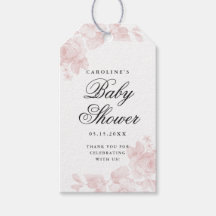 Etiqueta de favor de chá de bebê floral vintage