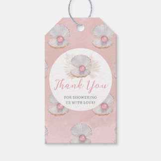 Para Presente Etiqueta de Favor de Chuveiro de Bebê Pérola Rosa