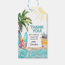 Etiqueta de Favor de Festa de Aniversário de Surf