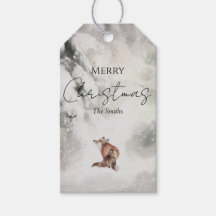Etiqueta de Favor de Natal Cena de Inverno com Rap
