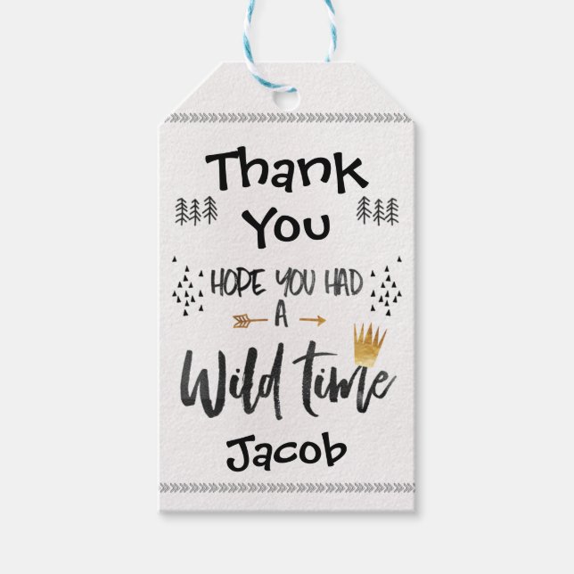 Para Presente Etiqueta de Favor de Um Aniversário Selvagem (Frente)