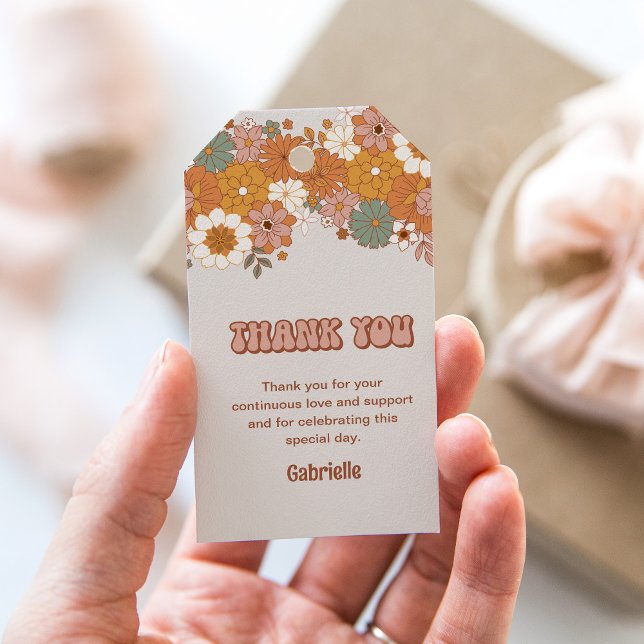 Para Presente Etiqueta de Favor do Bebê Groovy (Criador carregado)