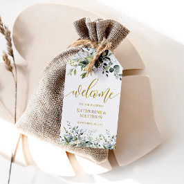 Para Presente Etiqueta de Favor do Casamento Eucalyptus Greenery