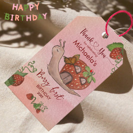 Para Presente Etiqueta de Favor Personalizada de Morango: Aniver