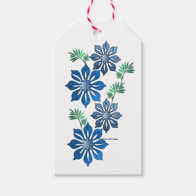 Para Presente Etiqueta de flor azul (Frente)