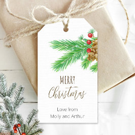 Para Presente Etiqueta de Folhagem de Natal Personalizada