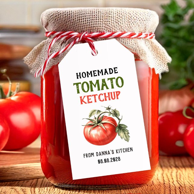 Para Presente Etiqueta de Ketchup de Tomato com tomate vermelho (Criador carregado)
