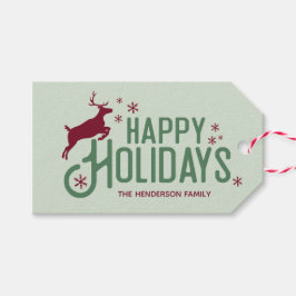 Para Presente Etiqueta de Natal com floco de neve de rena