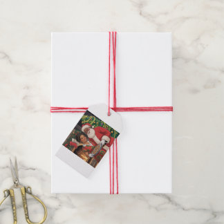 Para Presente Etiqueta de Natal do Papai Noel Preto & Sra. Claus