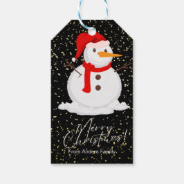Para Presente Etiqueta de Natal Festivo Snowman