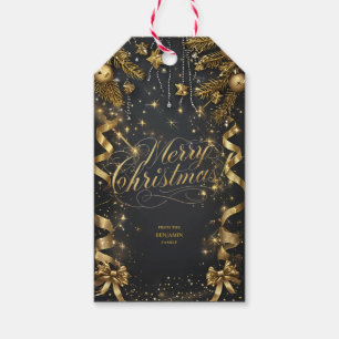 Para Presente Etiqueta de Natal Lux Golden Midnight