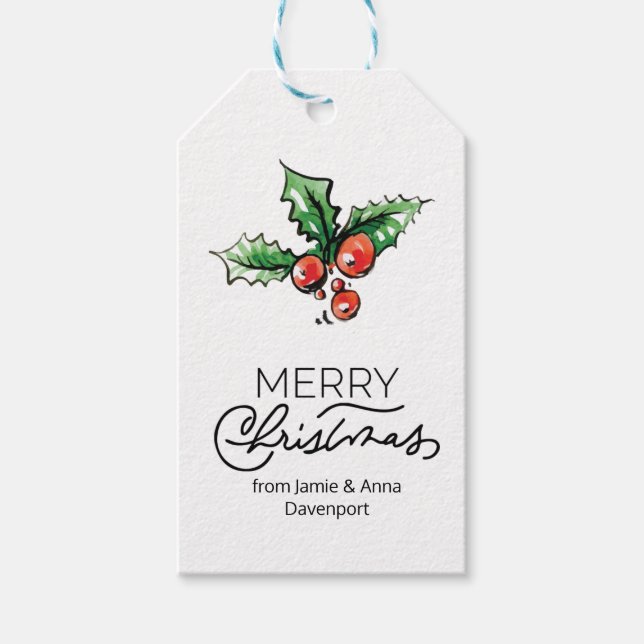Para Presente Etiqueta de Natal Personalizada com Elementos de A (Frente)