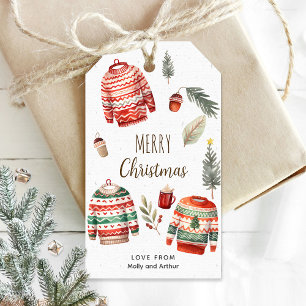 Para Presente Etiqueta de Natal Personalizada com ilustrações co