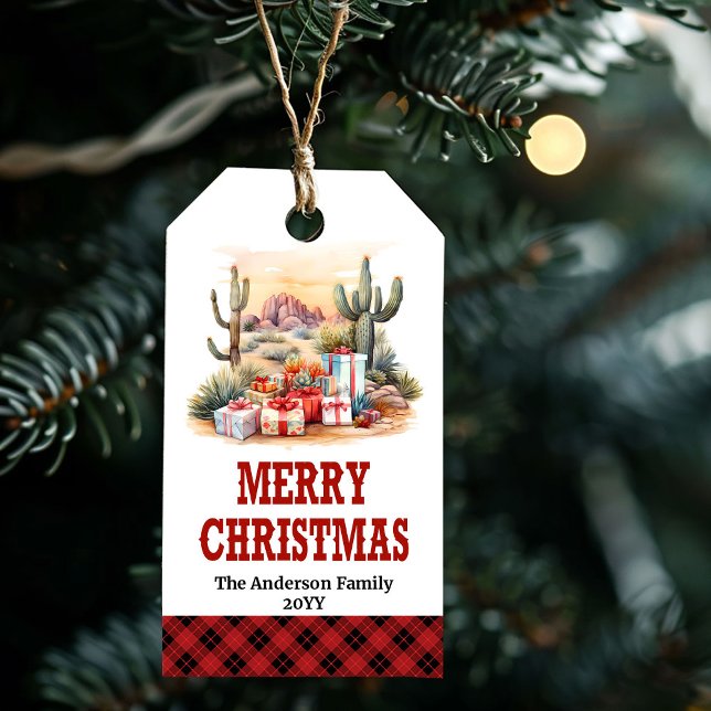 Para Presente Etiqueta de Natal personalizada Rustic Yuletide Ye (Rustic Yuletide Yeehaw Christmas tag personalized)