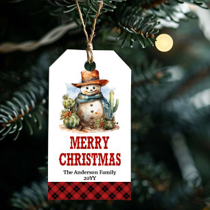 Para Presente Etiqueta de Natal Western Yeehaw Yuletide editável
