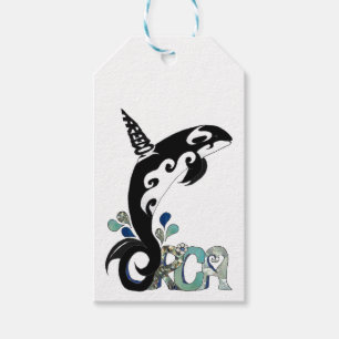 Para Presente Etiqueta de Oferta de Arte da Liberdade Orca