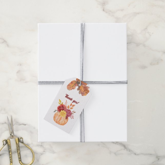 Para Presente Etiqueta de Oferta de Casamento Rustic & Cozy Autu (Com cordão)