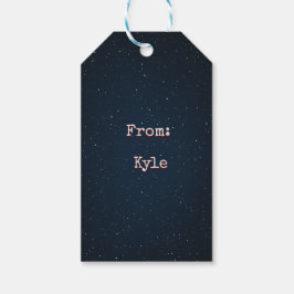 Para Presente Etiqueta de Oferta de Espaço Exterior do marinho
