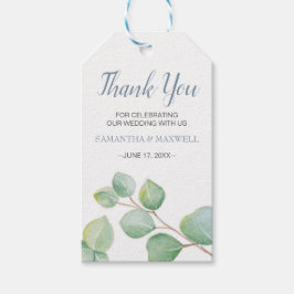 Para Presente Etiqueta de Oferta de Favor Eucalyptus Watercolor