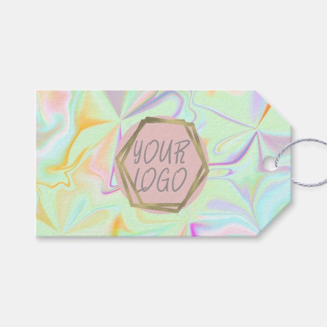 Para Presente Etiqueta de Preço de Roupas da Butique Iridescente (Frente (horizontal))