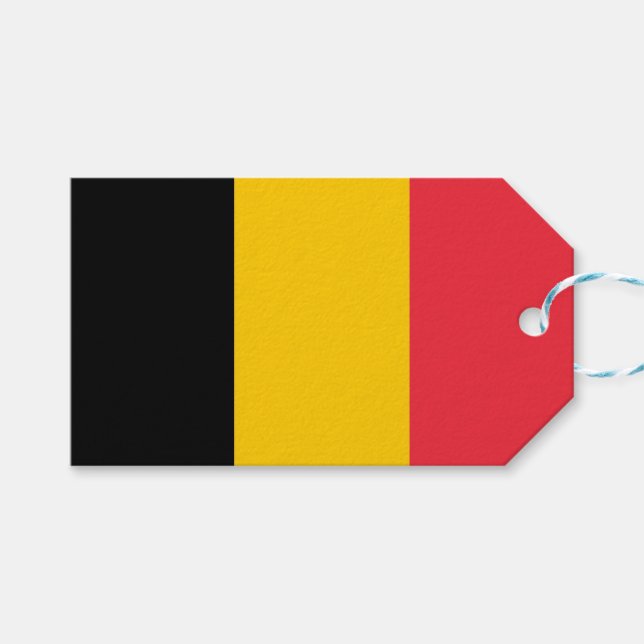Para Presente Etiqueta de presentes com bandeira da Bélgica (Frente (horizontal))