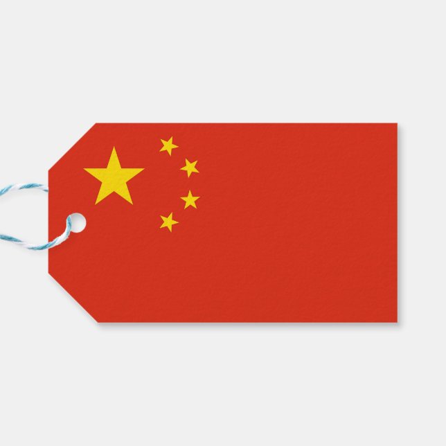 Para Presente Etiqueta de presentes com bandeira da China (Verso Horizontal)